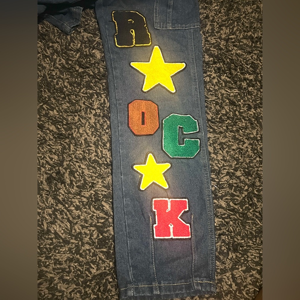 Colorful Patchwork Denim Overalls